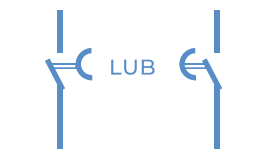 Symbol elektryczny automatyczne wyzwalanie łącznika w przypadku zadziałania jednego z bezpieczników